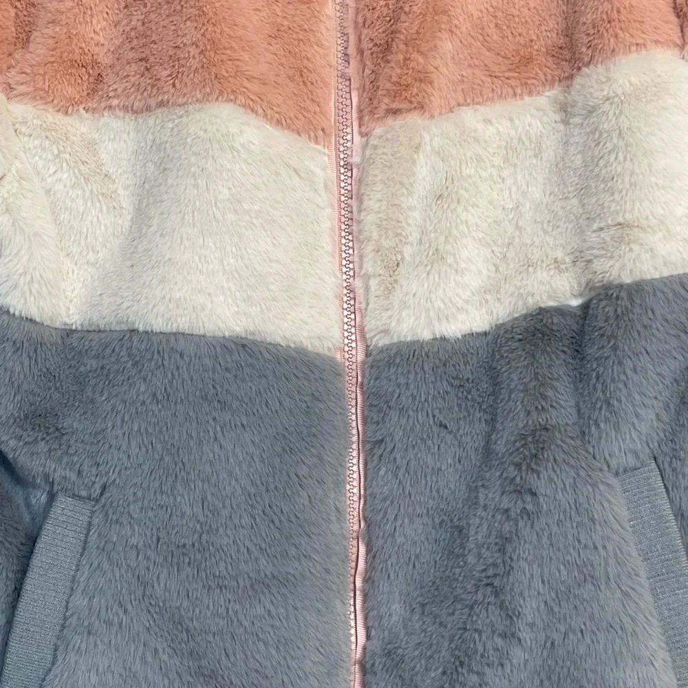 Urban Republic Girls Faux Fur Zip up Bomber Jacket